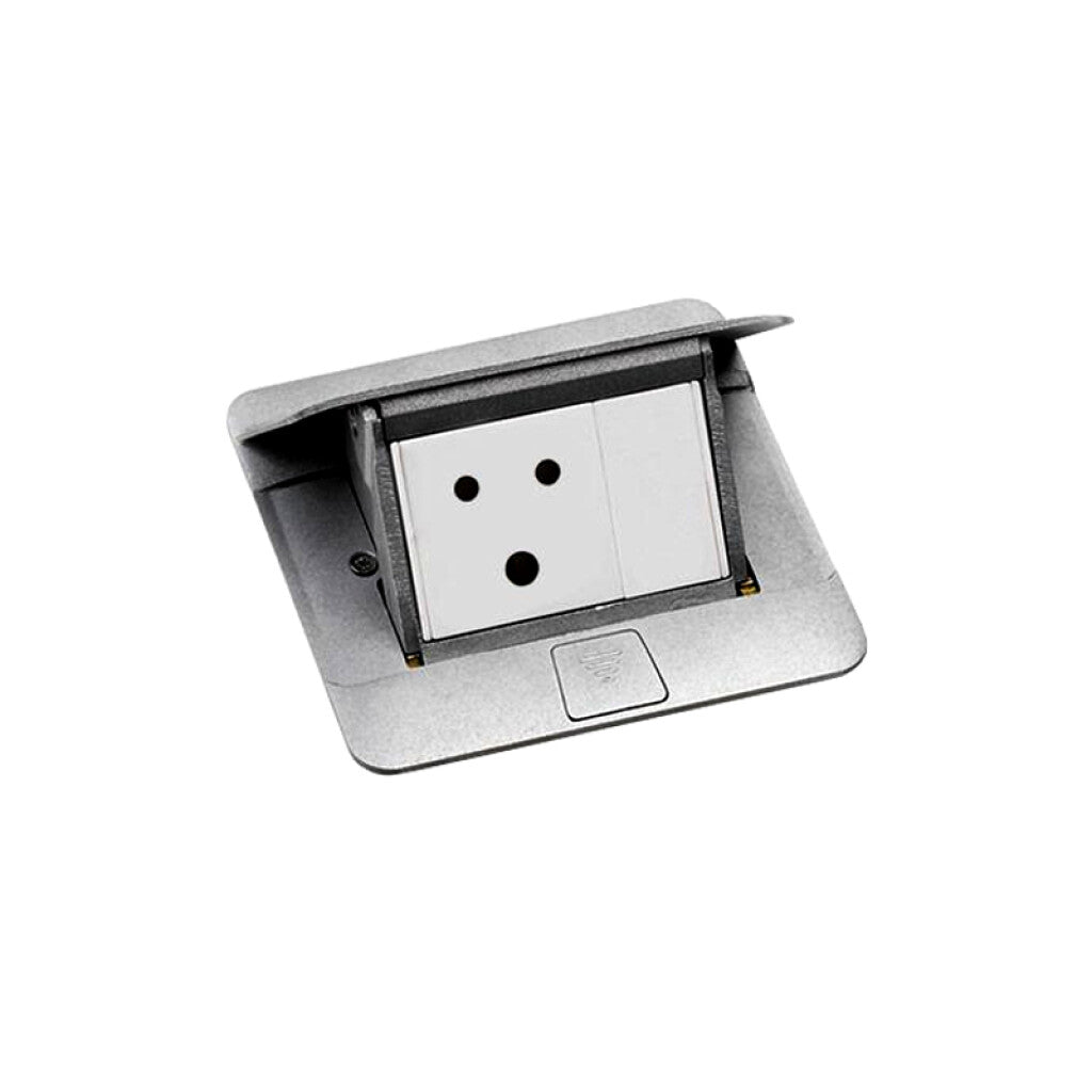 Tapa p/caja de piso o mueble de 3 módulos aluminio - LJ3804