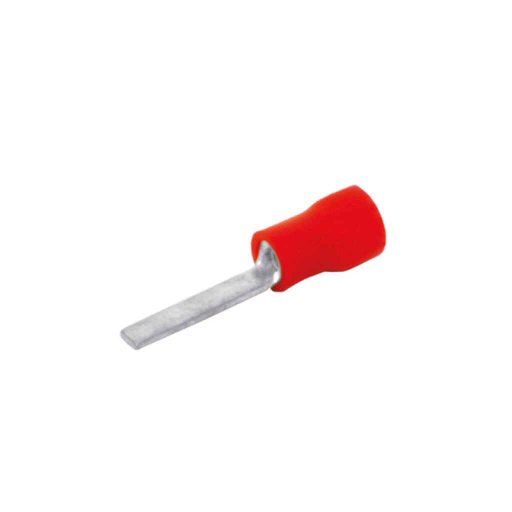 Terminal pino chato M9 p/cables: 0,25-1,5mm2, rojo - HR2220W