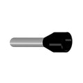 Terminal tipo pino p/1 conductor, cal 1,5mm2 negro - HI7015