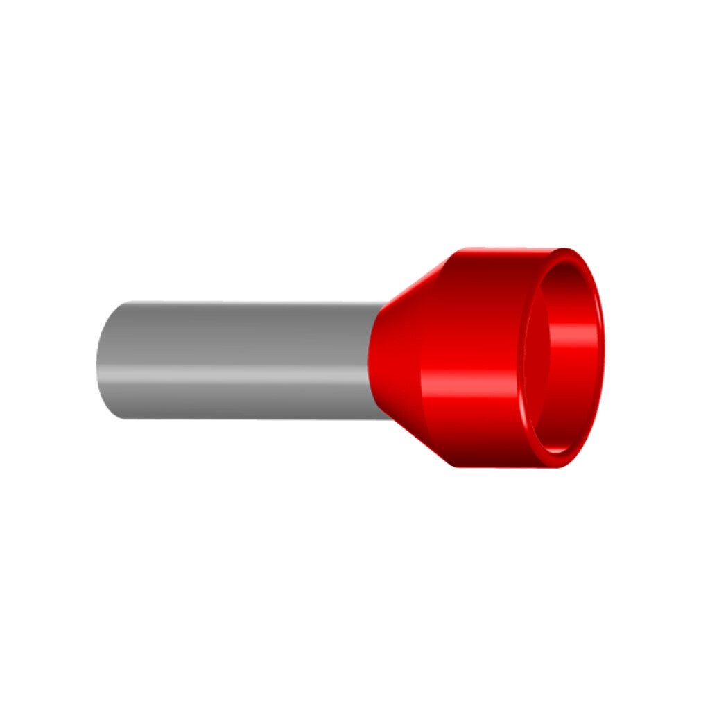 Terminal tipo pino p/1 conductor, cal. 10mm2, rojo - HI7035