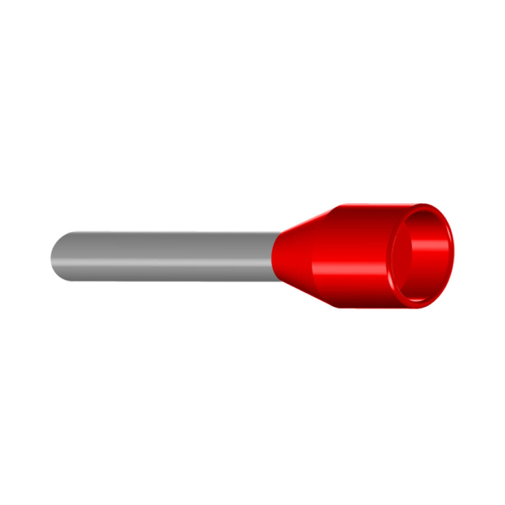 Terminal tipo pino p/1 conductor, cal. 1mm2, rojo - HI7010