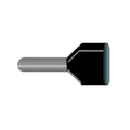 Terminal tipo pino p/2 cond., cal. 2x1,5mm2, negro - HI7120