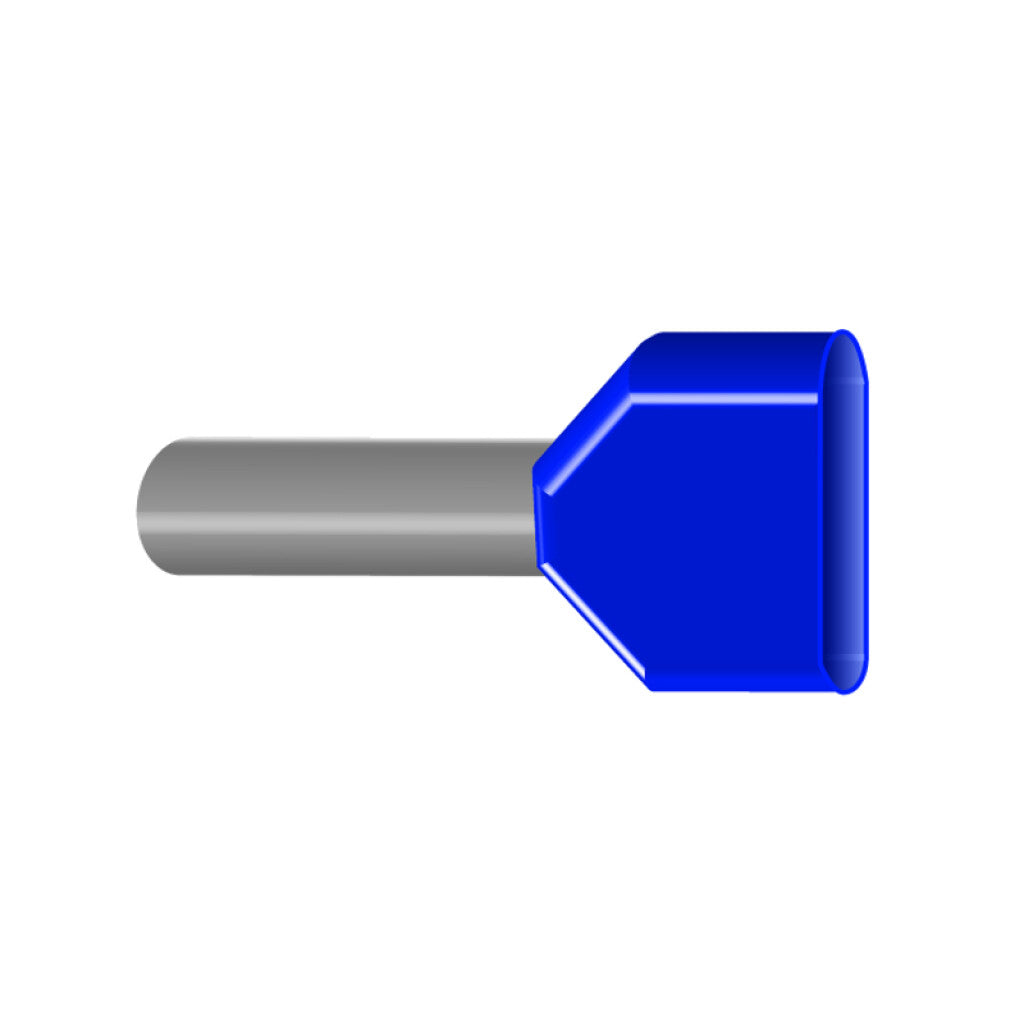 Terminal tipo pino p/2 cond., cal. 2x2,5mm2, azul - HI7125
