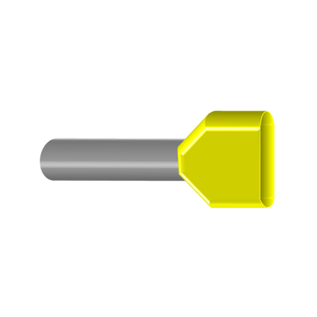 Terminal tipo pino p/2 cond., cal. 2x6mm2 amarillo - HI7135