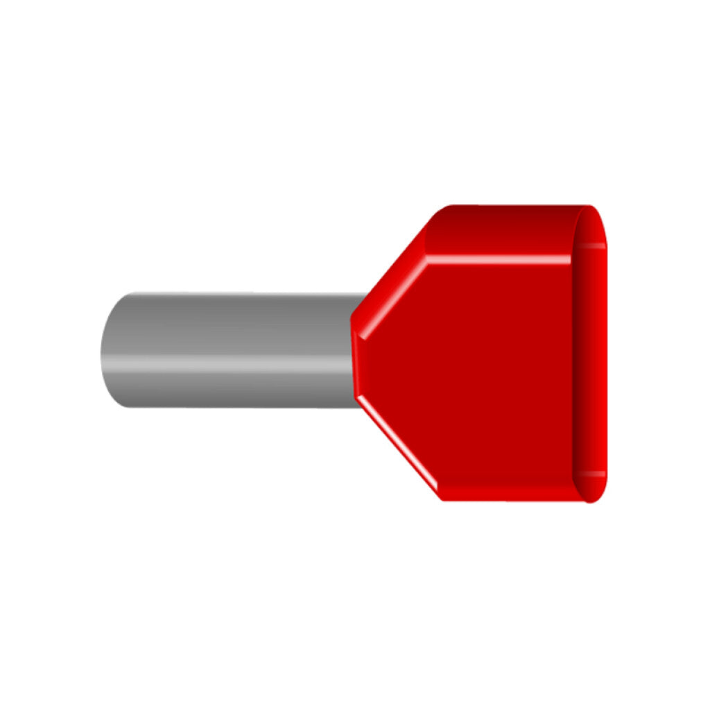 Terminal tipo pino p/2 conduct., cal. 2x10mm2 rojo - HI7137