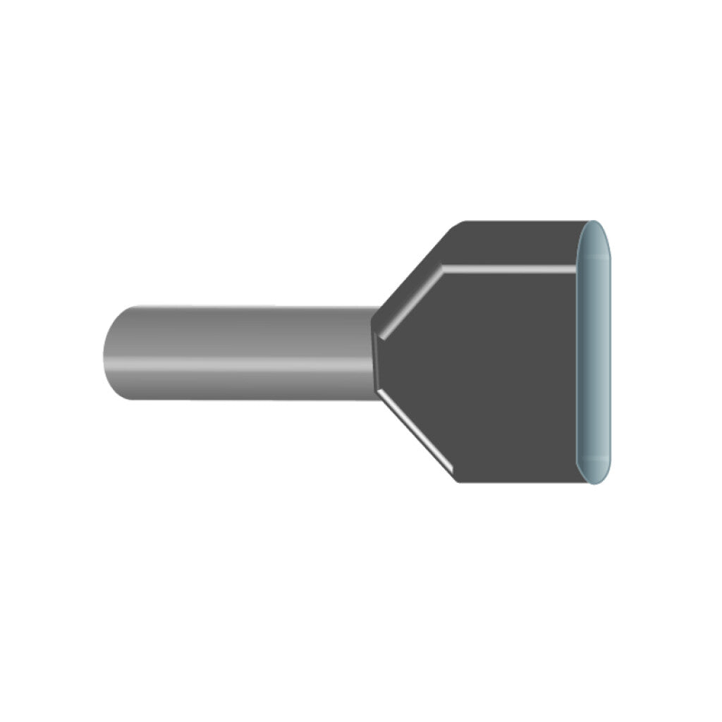 Terminal tipo pino p/2 conduct., cal. 2x4mm2, gris - HI7130