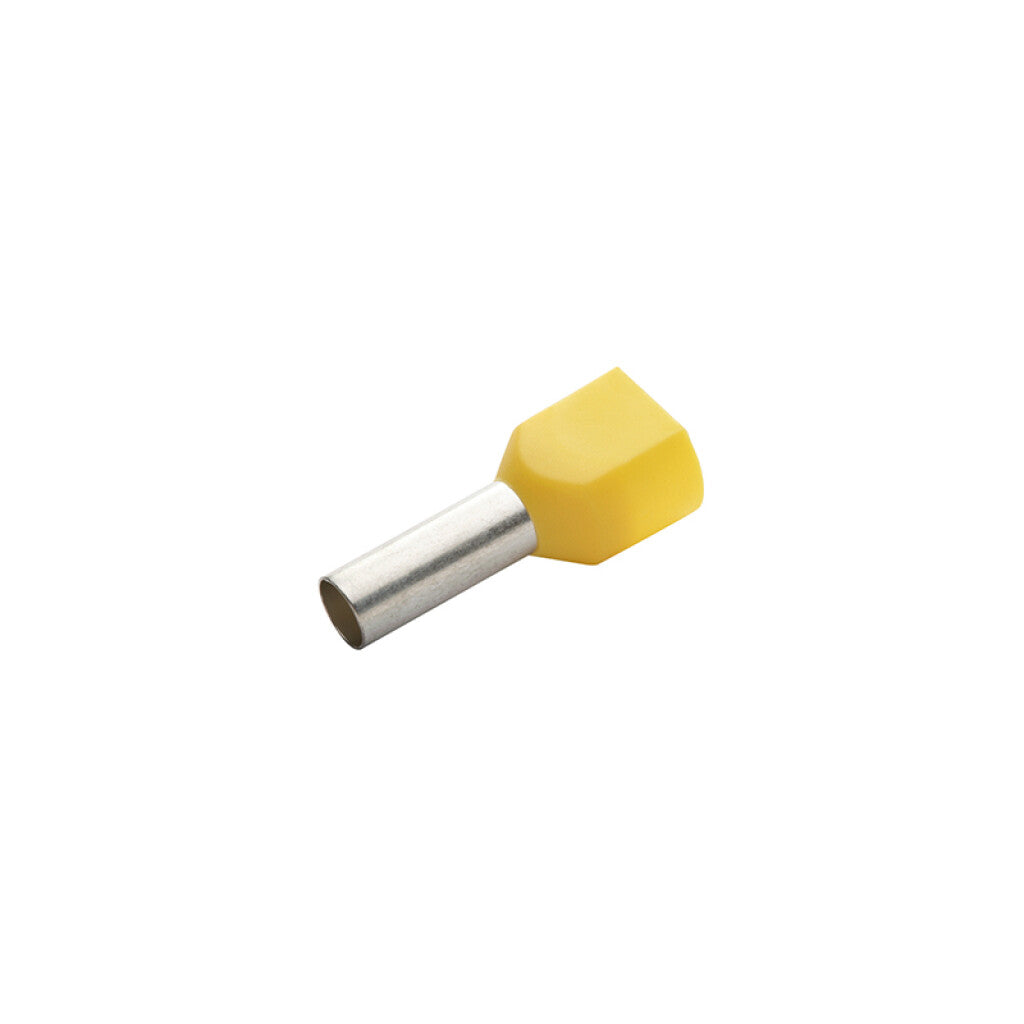 Terminal tipo pino p/cable: 2x6mm2, color amarillo - WI3558