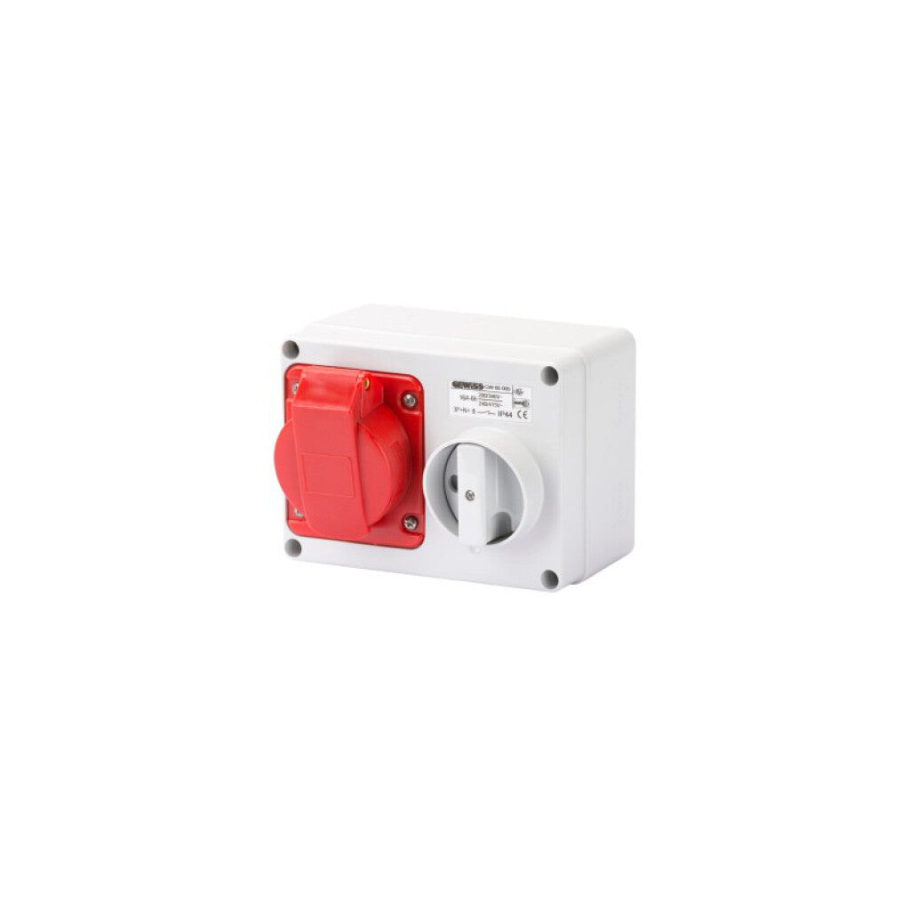 Tomacorriente c/llave ext IP44 3P+N+T 16A 6HS 380V - GG6009