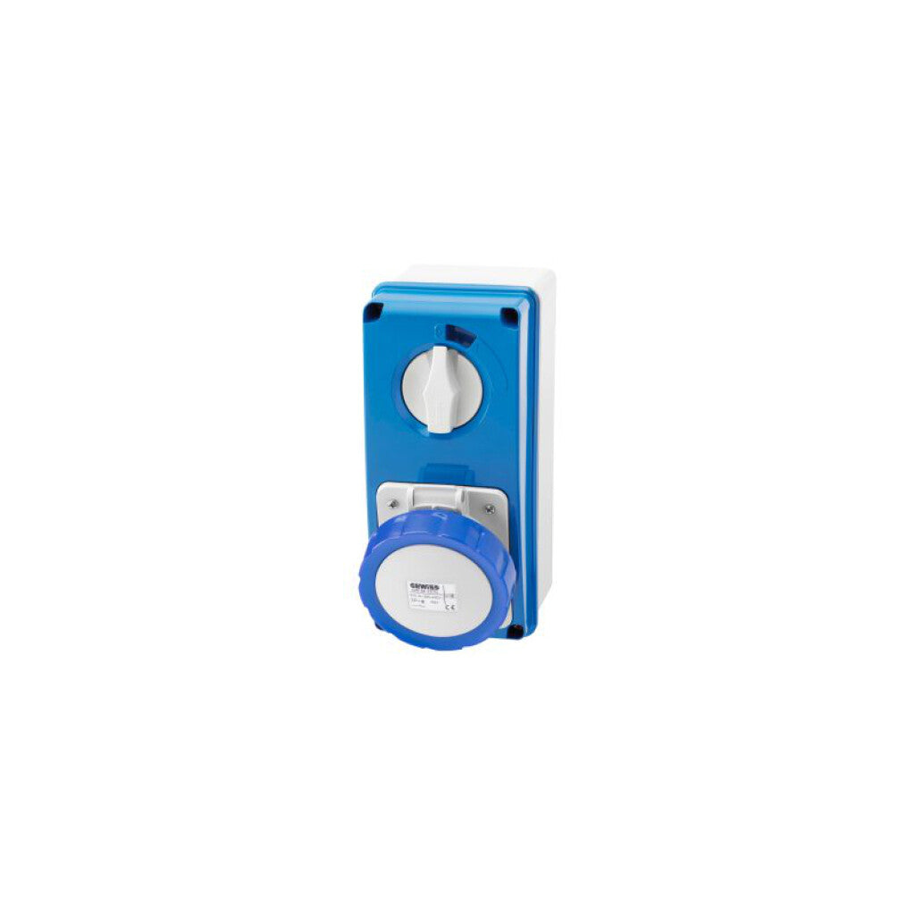 Tomacorriente c/ llave ext. IP67 2P+T 16A 6HS 220V - GG6204