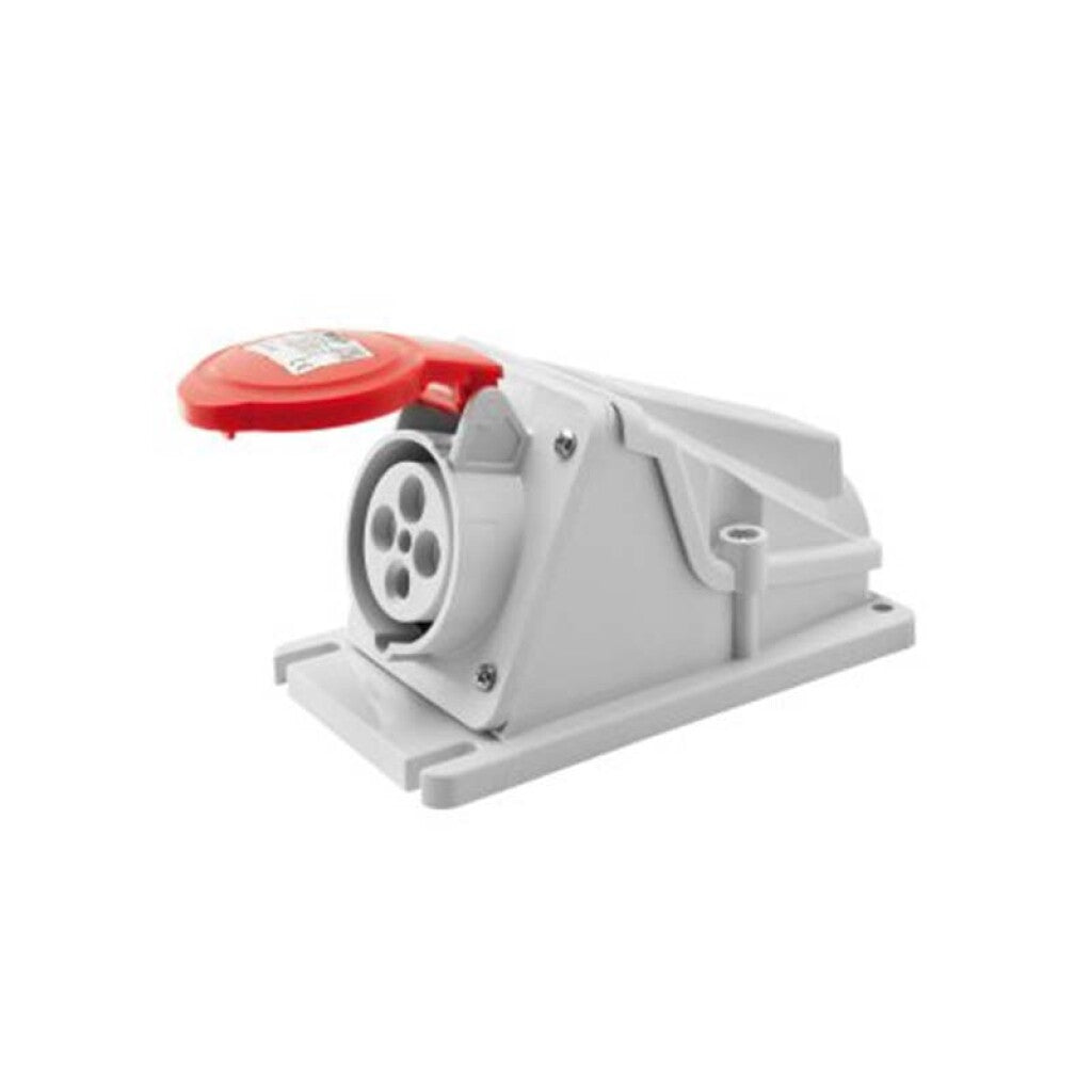 Tomacorriente ext. ind. 3P+T 16A 6HS 380V rojo - GG2481