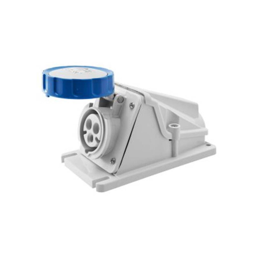 Tomacorriente ext. ind. IP67 2P+T 16A 6H 220V azul - GG2499