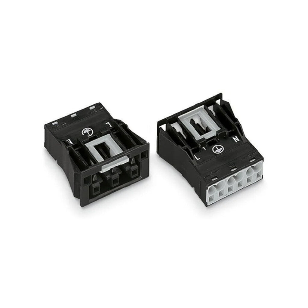 Tomacorriente macho NtL 3P 4mm² Negro WINSTA-MIDI - WG5102