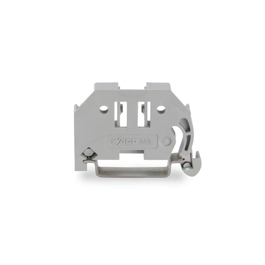 Tope p/riel din, 6mm de ancho, color gris - WG0505